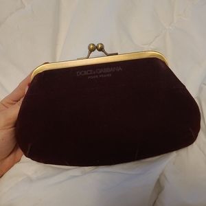 Dolce and Gabbana Pour Femme Burgundy Velvet Clutch Purse